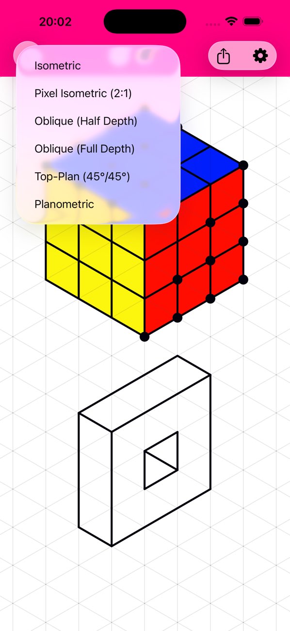 Isometric Drawing grid screenshot